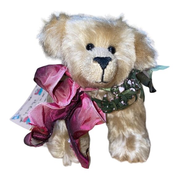 Handmade Mohair Jointed Bear Sherry's Beary Patch Artisan Height 4.5”, Length 5” - Picture 1 of 8